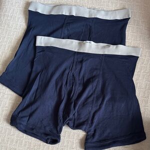 Men's John Blair Company, Navy Boxer Briefs with Gray Waistband Bundle, Large